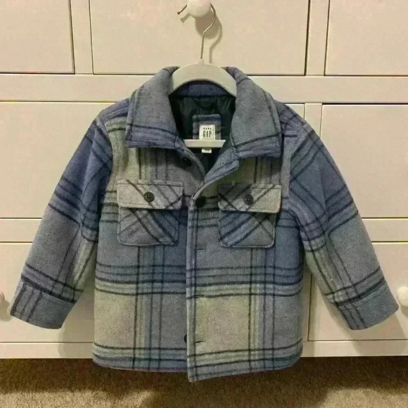 NWT Baby GAP Toddler Wool Plaid Coat 2T - Picture 1 of 4